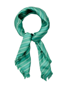 Green striped scarf on a white background