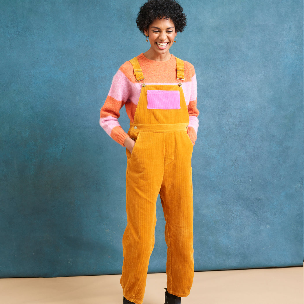 Lowie Gold Colourblock Dungarees