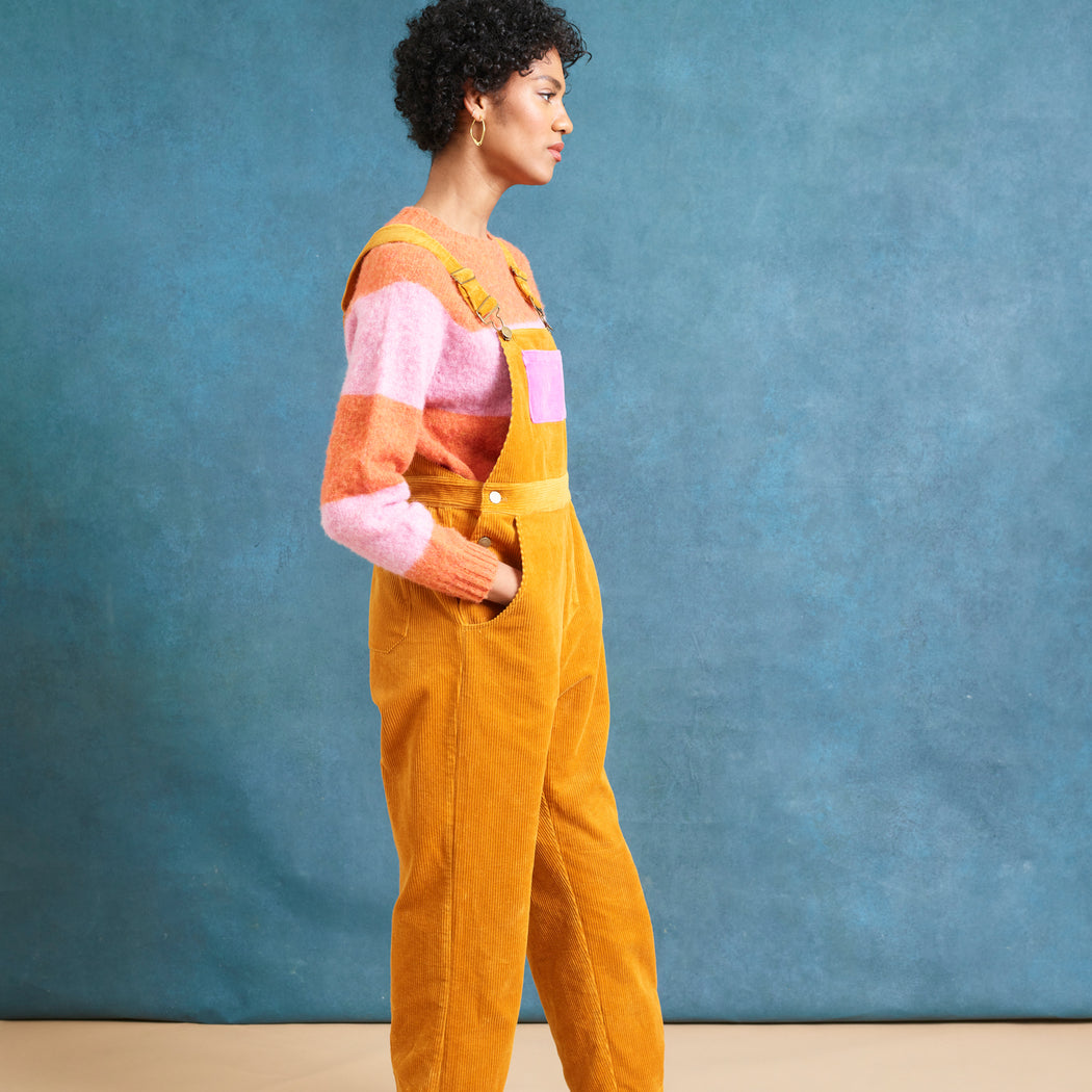 Lowie Gold Colourblock Dungarees