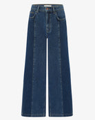 Pair of blue jeans on a white background