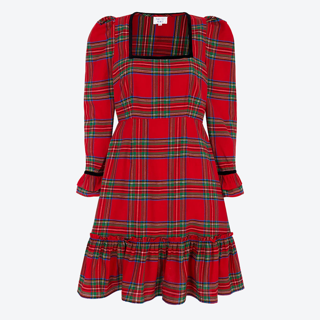 Pink City Prints Tartan Evelyn Mini Dress