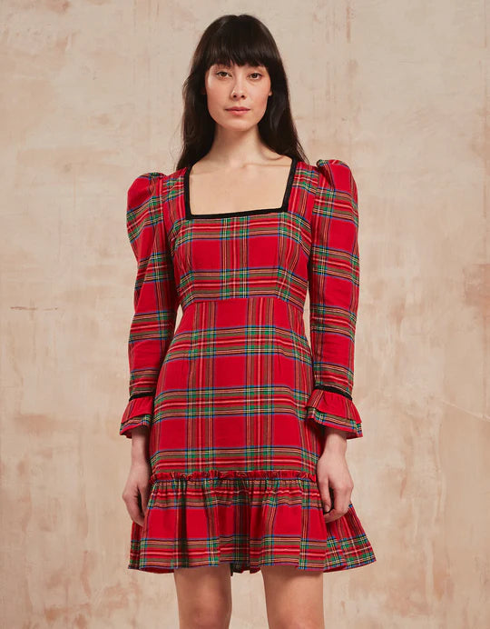 Pink City Prints Tartan Evelyn Mini Dress