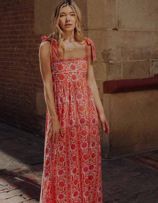 Pink City Prints Sunset Border Mykonos Dress