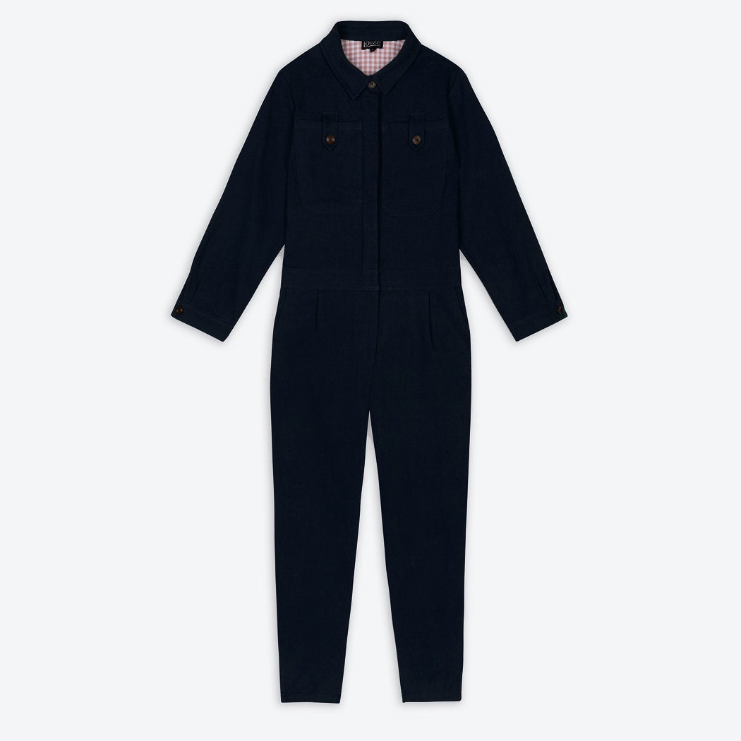 Lowie Black Cotton Drill Boilersuit