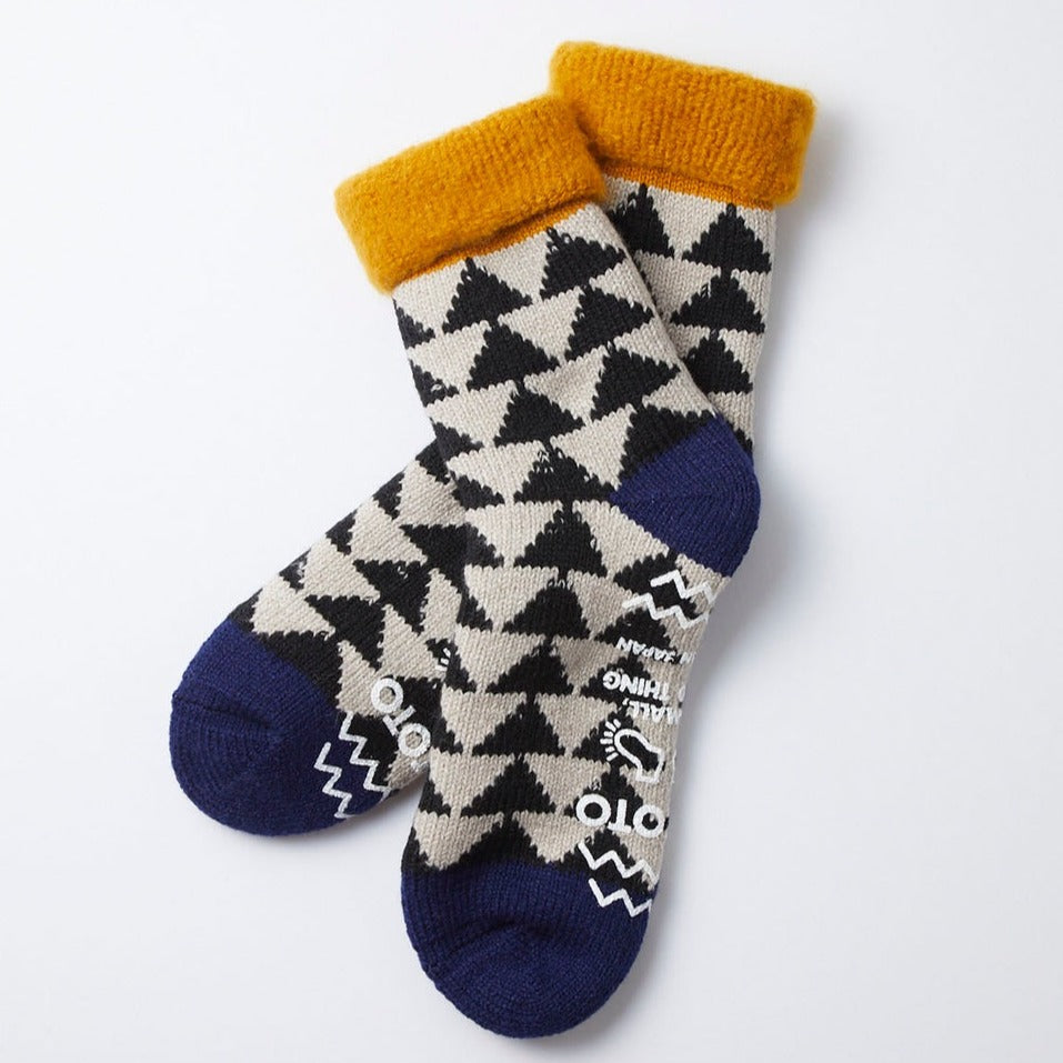 Rototo Comfy Room Socks Gold/Navy